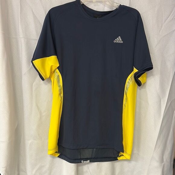 Adidas Blue and Yellow Short Sleeve Tee - Picture 1 of 5